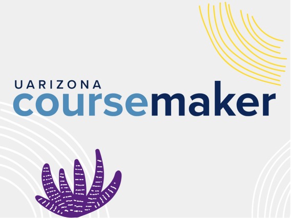 Course Maker UArizona logo displays along vectorized desert landscapes.