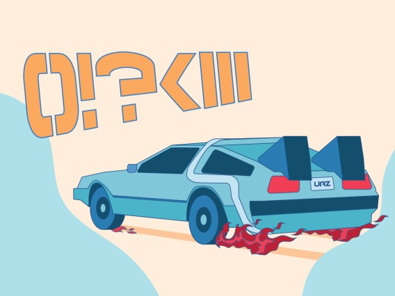 Illustration of going back to the future car like by utilizing regular expressions